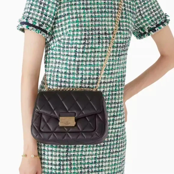 Kate Spade Quilted Black Crossbody with Gold Chain - Picture 9 of 9